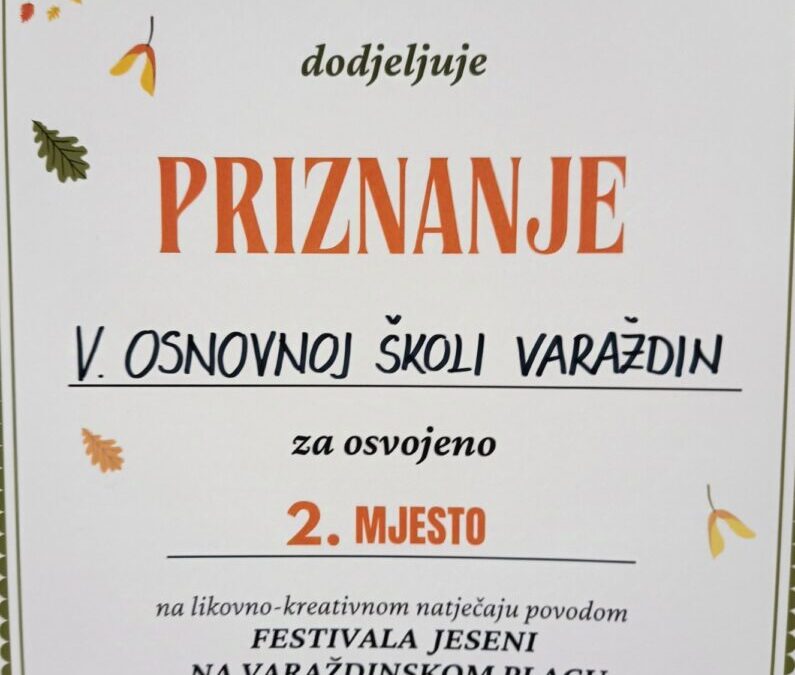 NAGRADA NAŠIM UČENICIMA NA FESTIVALU JESENI