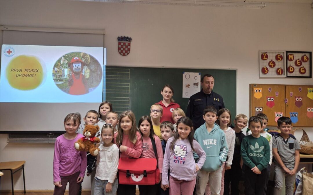 EDUKATIVNE RADIONICE ZA UČENIKE PRVIH RAZREDA U SURADNJI S POLICIJOM I CRVENIM KRIŽEM