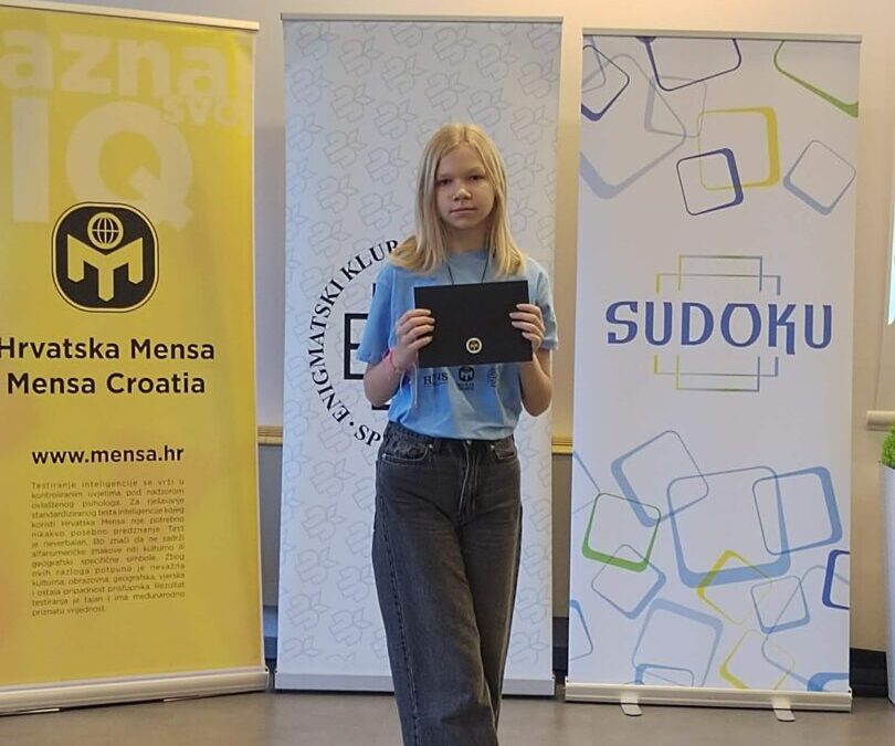 UČENICA V. OSNOVNE ŠKOLE VARAŽDIN 8. NA DRŽAVNOM NATJECANJU IZ SUDOKUA