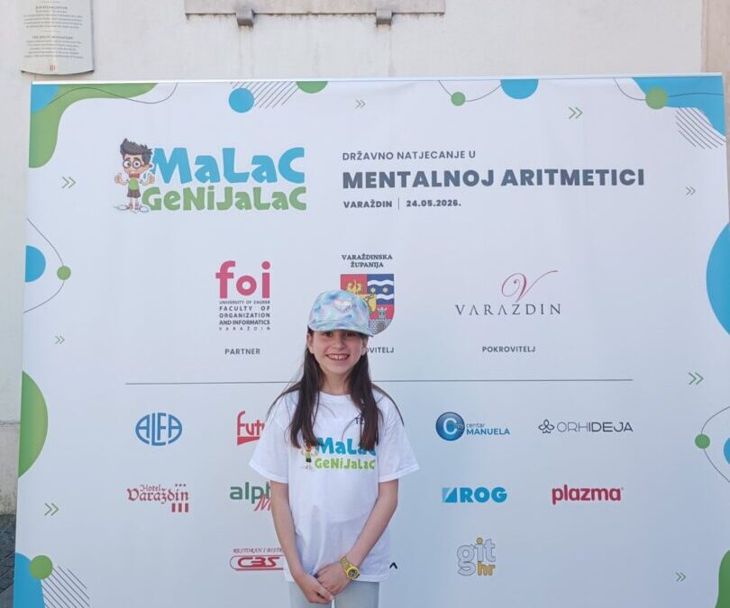 VELIK USPJEH UČENICE 2.A RAZREDA NA DRŽAVNOM NATJECANJU U VARAŽDINU